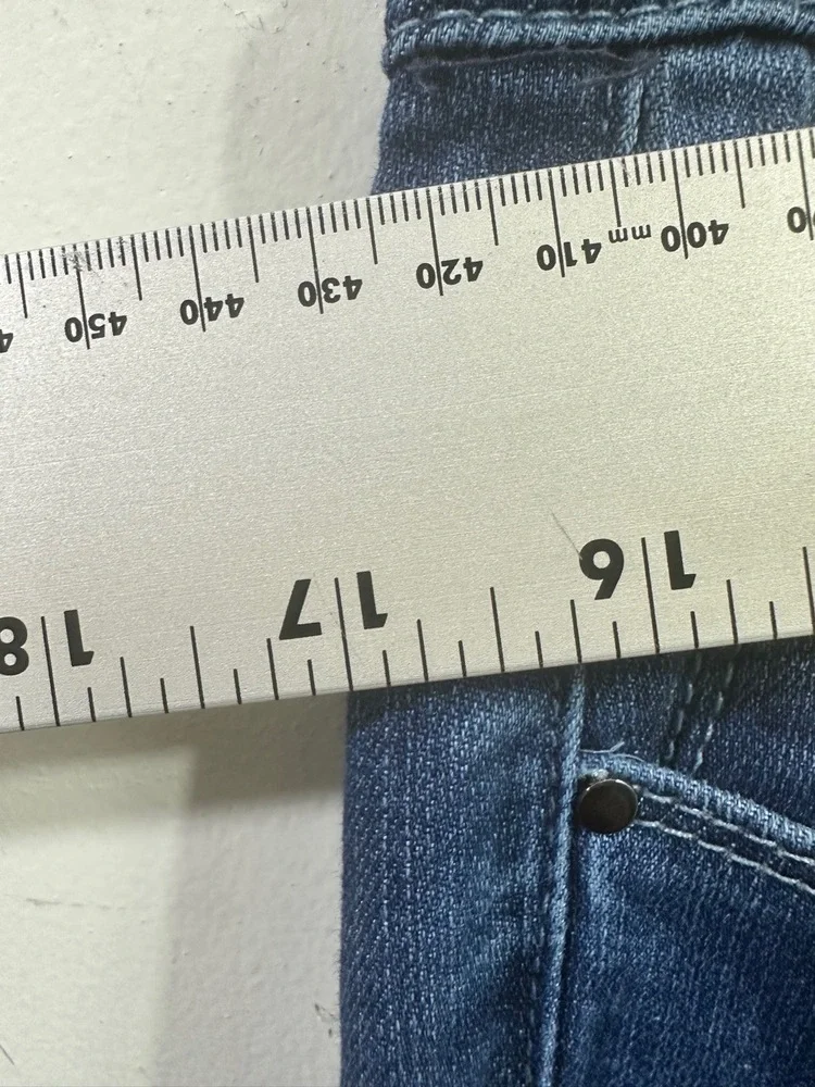 Laurie Felt Los Angeles Jeans Women Sz 10 Blue Flare Frayed Hem 5-Pocket Stretch - Picture 7 of 15